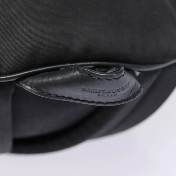 SAINT LAURENT Classic Hunter Backpack Canvas Black Silver Auth yk14364V - Picture 9 of 15